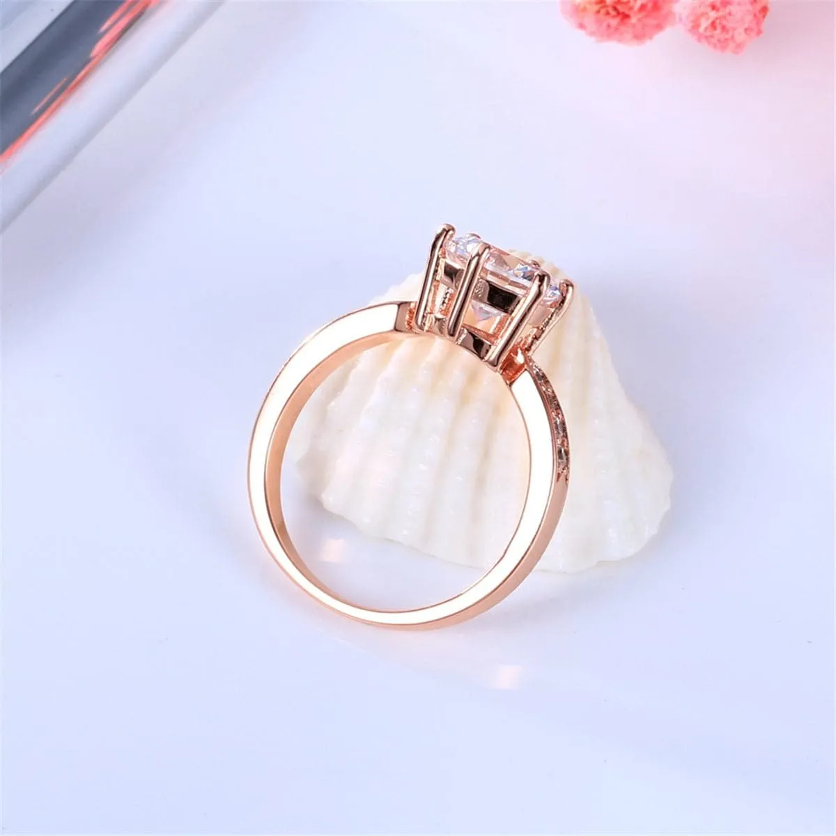 Crystal & 18K Rose Gold-Plated Cocktail Ring