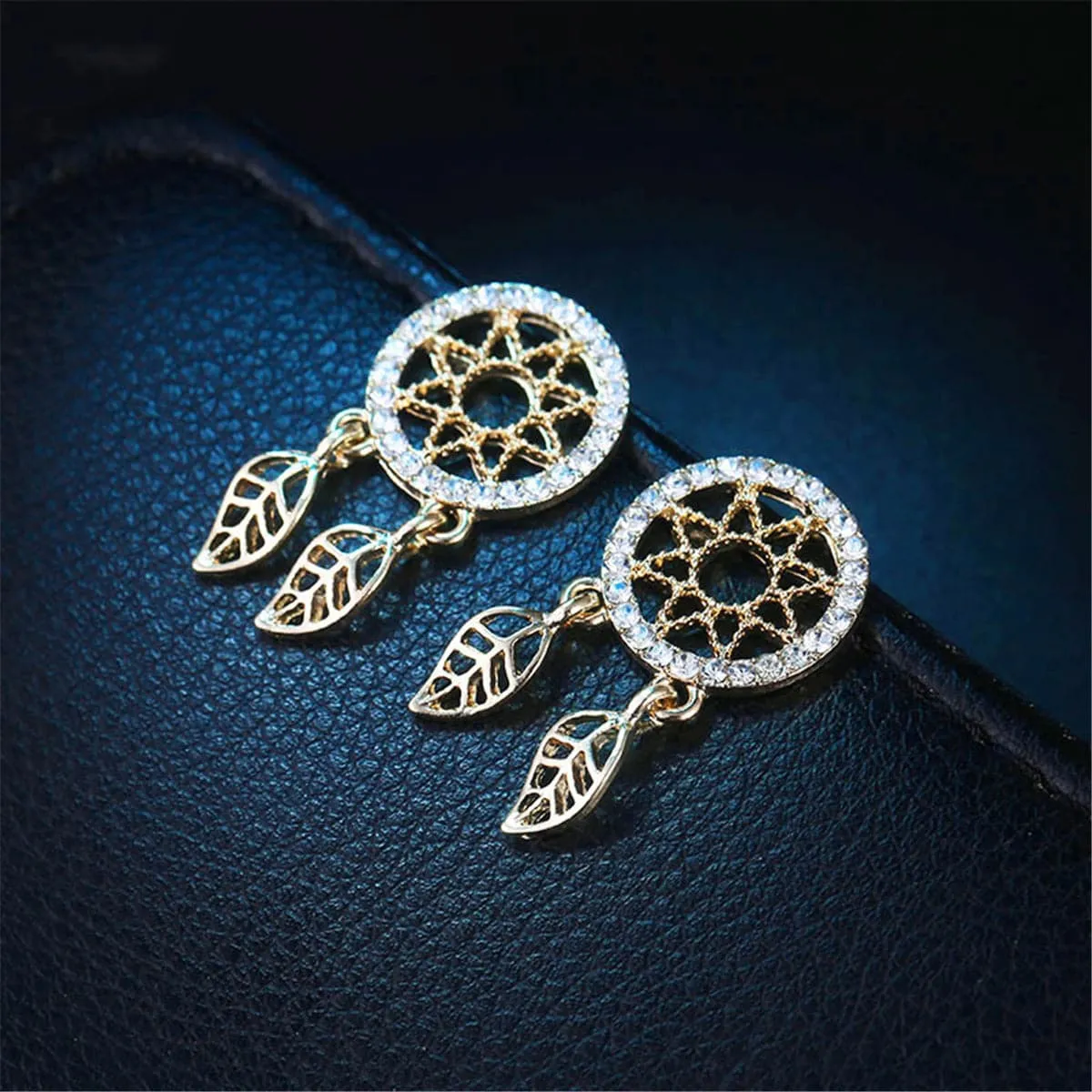 Cubic Zirconia & 18K Gold-Plated Dream Catcher Drop Earrings