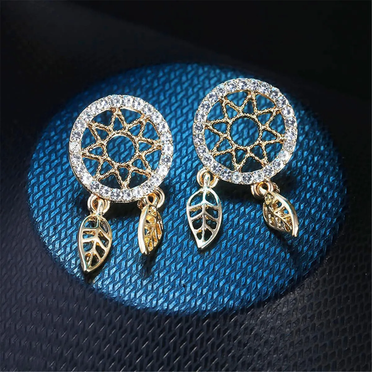 Cubic Zirconia & 18K Gold-Plated Dream Catcher Drop Earrings