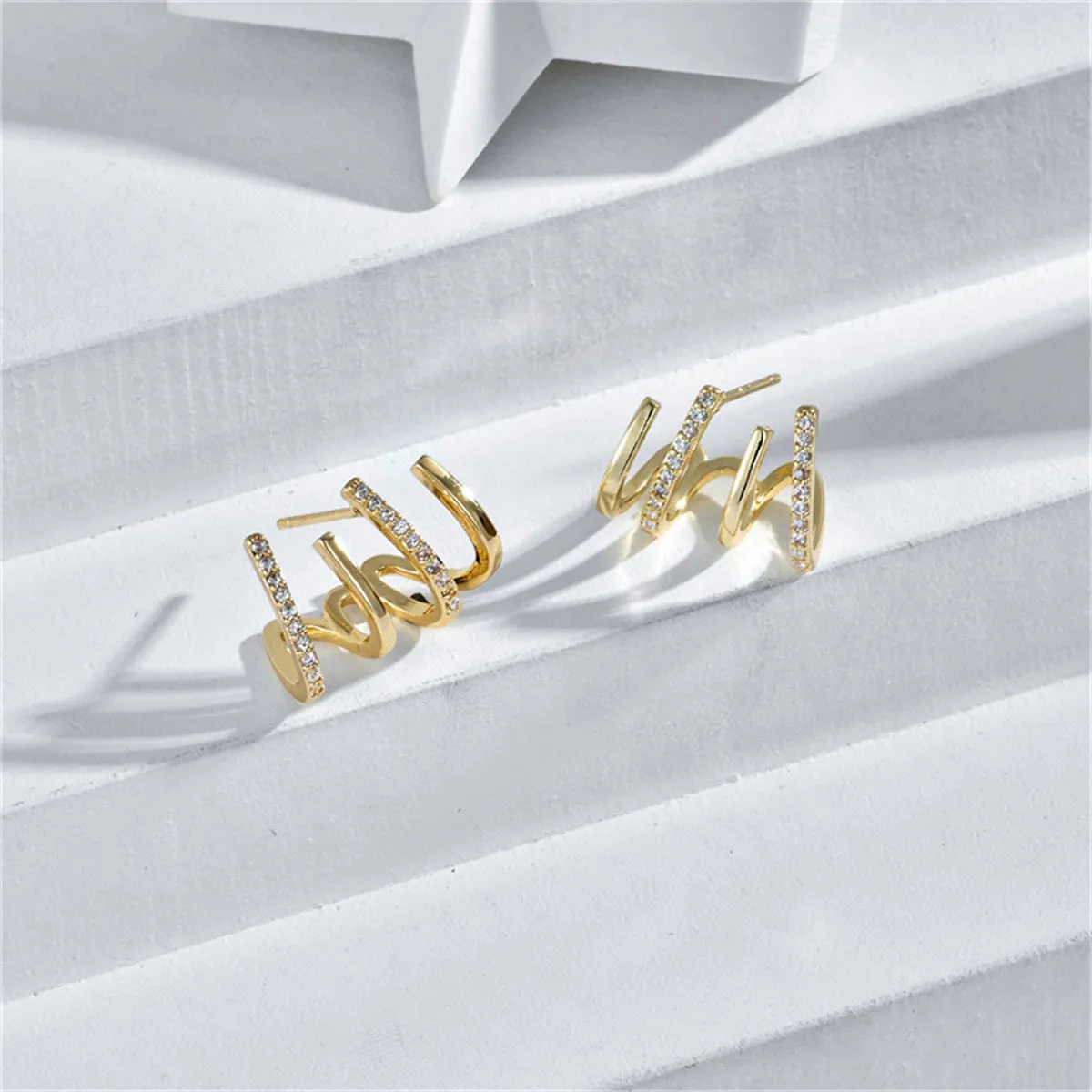 Cubic Zirconia & 18K Gold-Plated Pavé Prong Stud Earrings