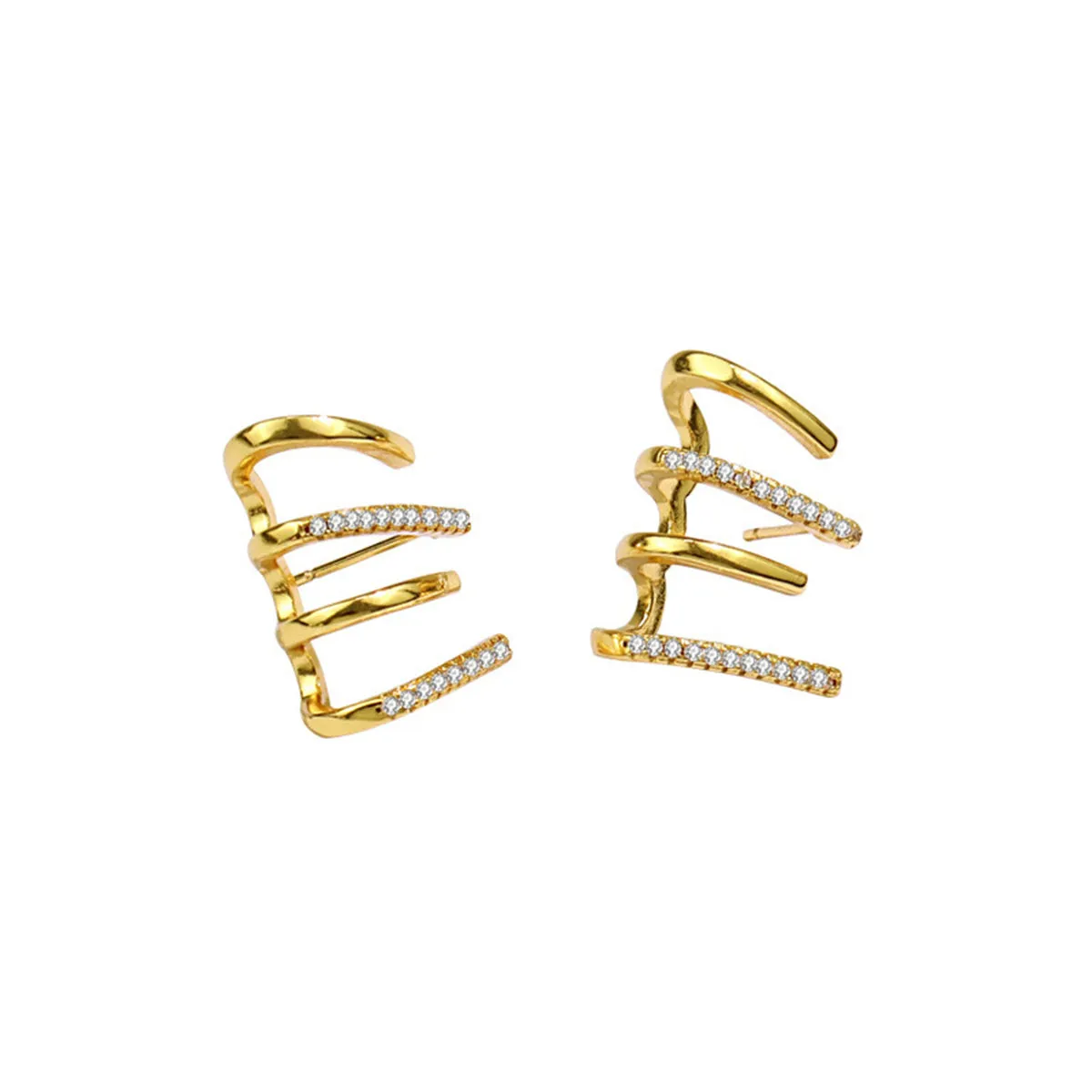 Cubic Zirconia & 18K Gold-Plated Pavé Prong Stud Earrings