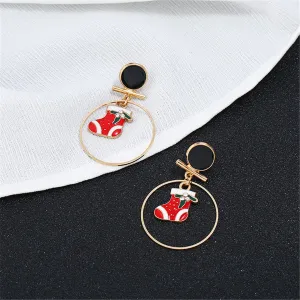 Cubic Zirconia & 18K Gold-Plated Suspended Stocking Drop Earrings