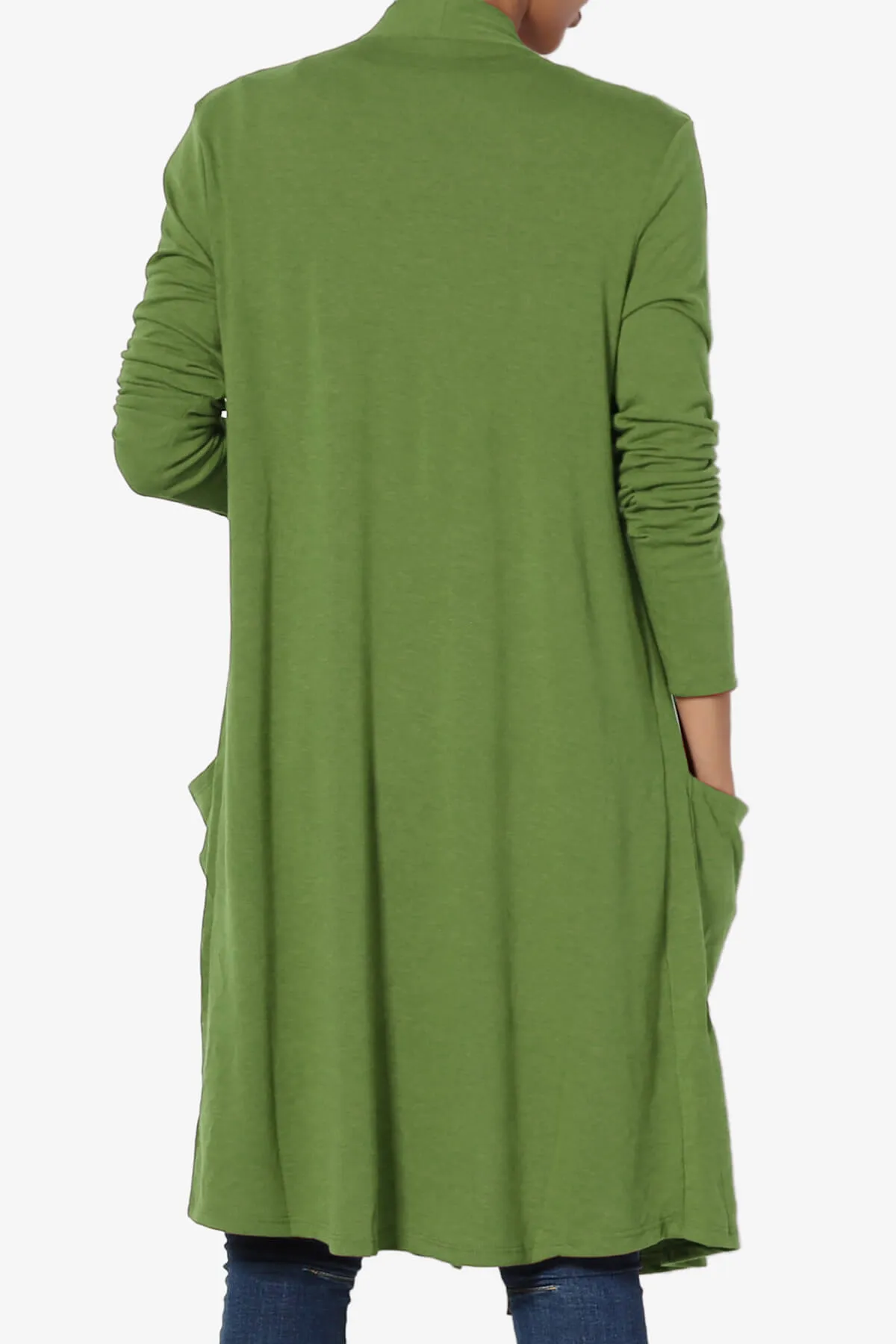 Daday Pocket Jersey Knee Length Cardigan