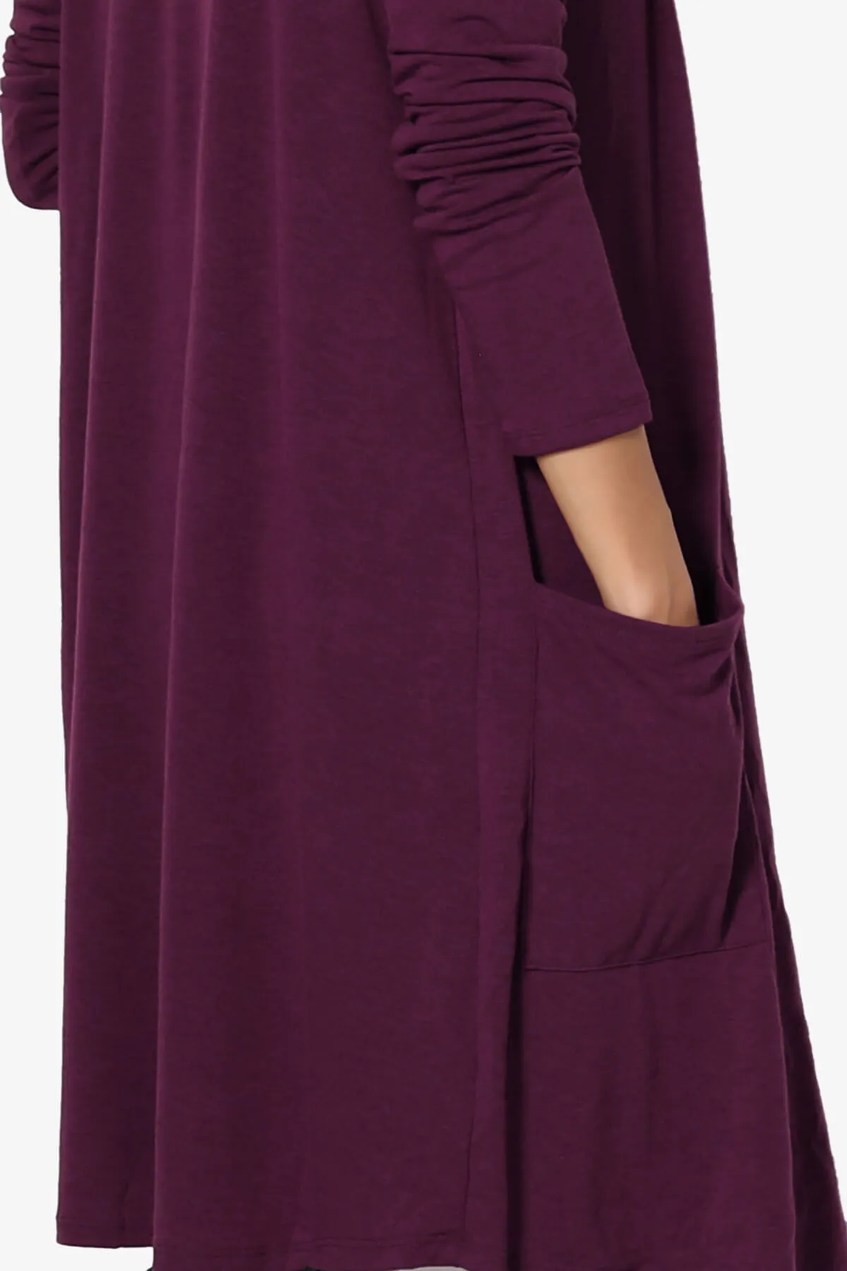 Daday Pocket Jersey Knee Length Cardigan