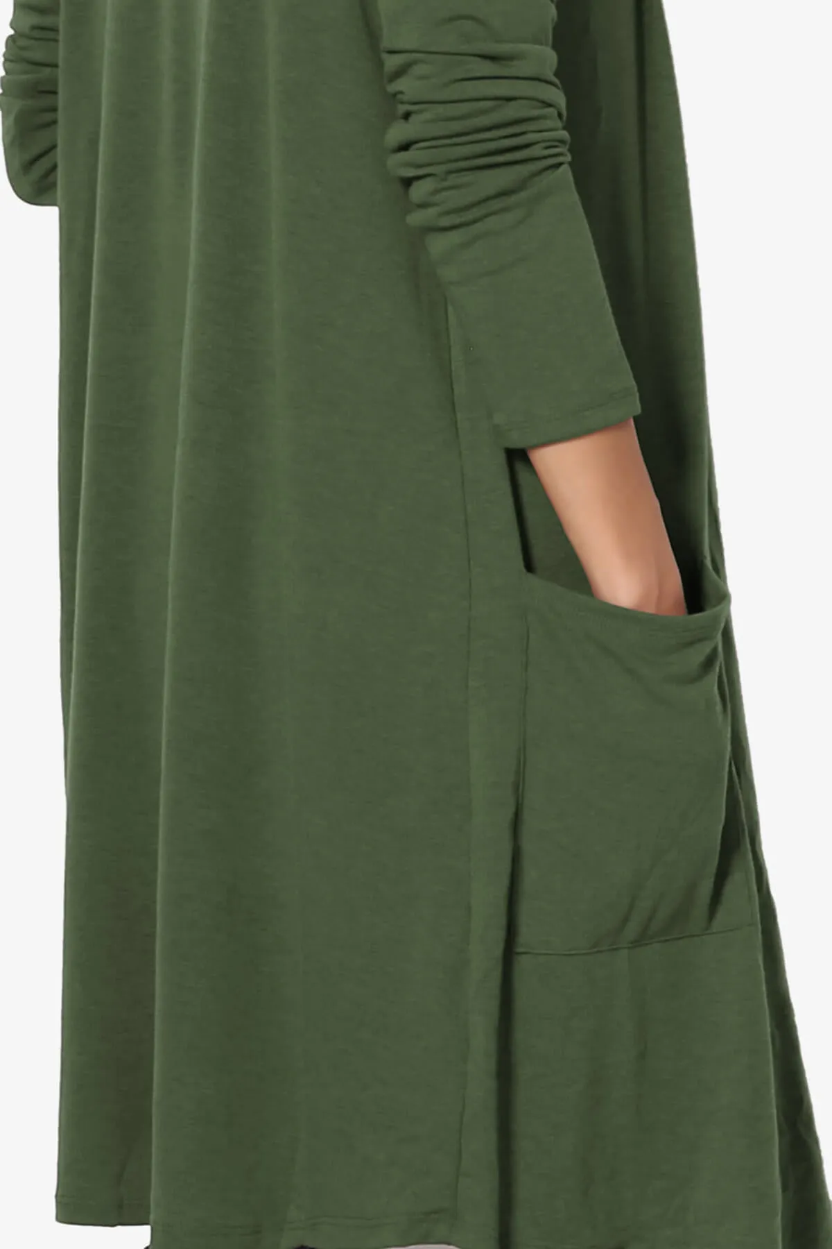 Daday Pocket Jersey Knee Length Cardigan