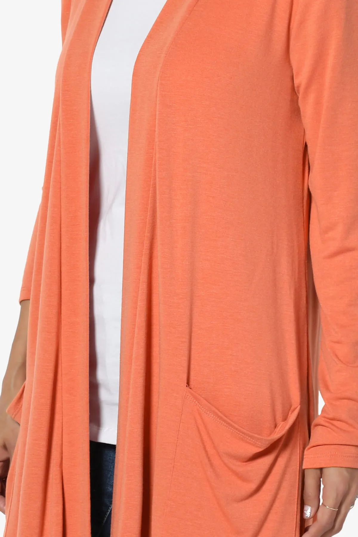 Daday Pocket Jersey Knee Length Cardigan