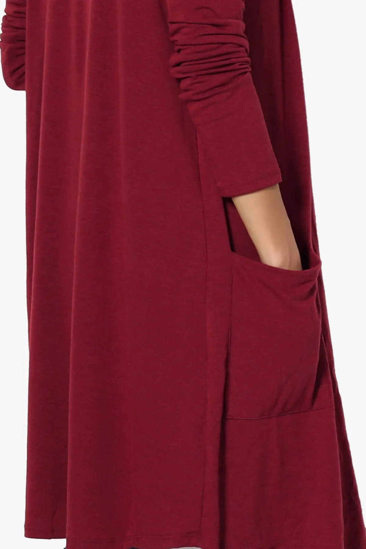 Daday Pocket Jersey Knee Length Cardigan