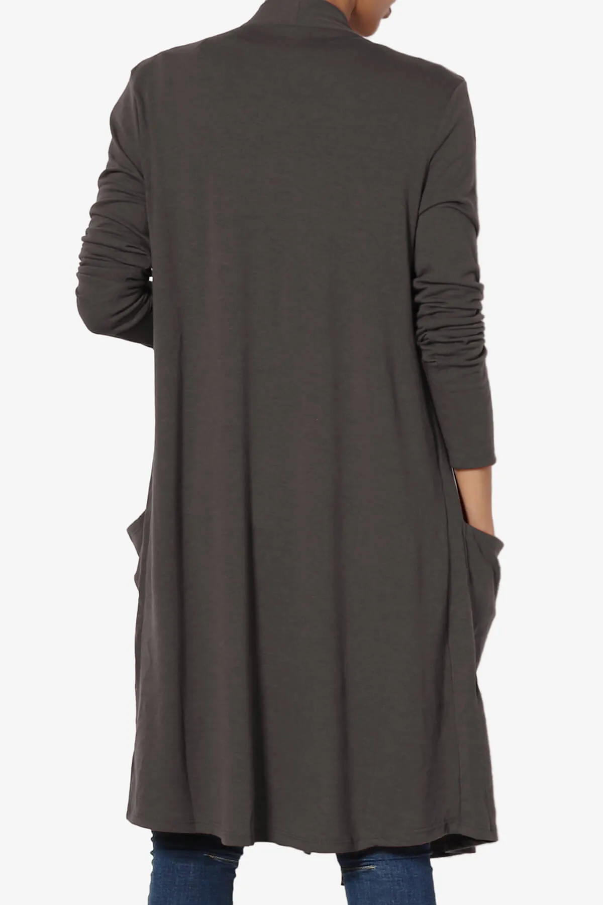 Daday Pocket Jersey Knee Length Cardigan
