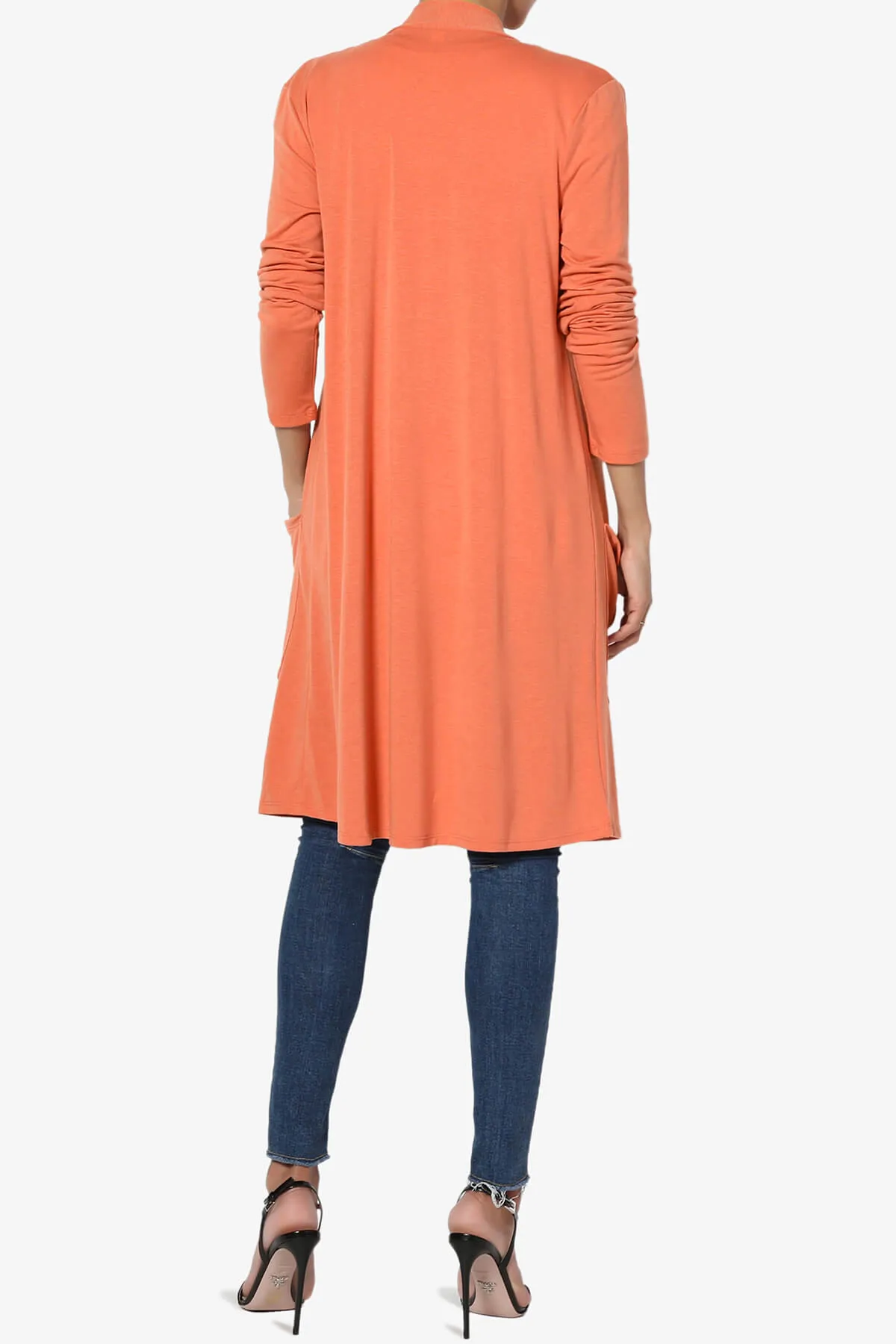Daday Pocket Jersey Knee Length Cardigan