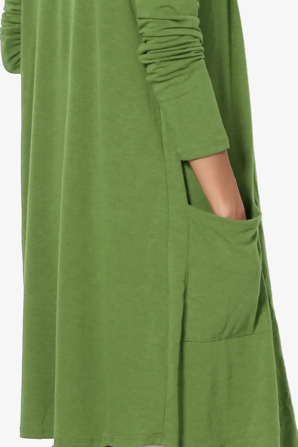 Daday Pocket Jersey Knee Length Cardigan