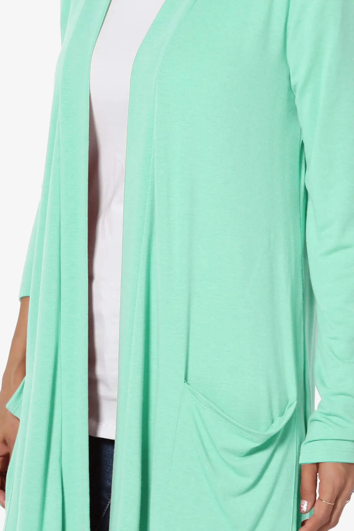 Daday Pocket Jersey Knee Length Cardigan