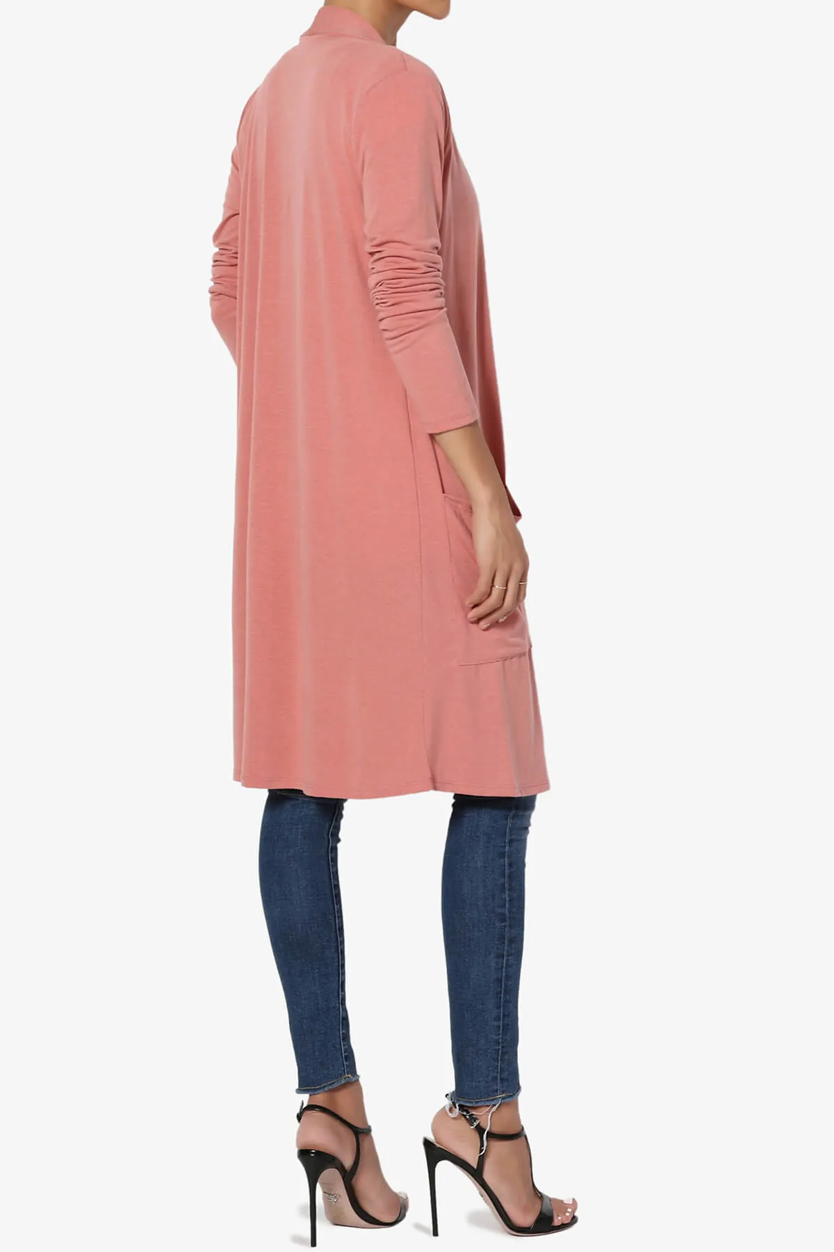 Daday Pocket Jersey Knee Length Cardigan