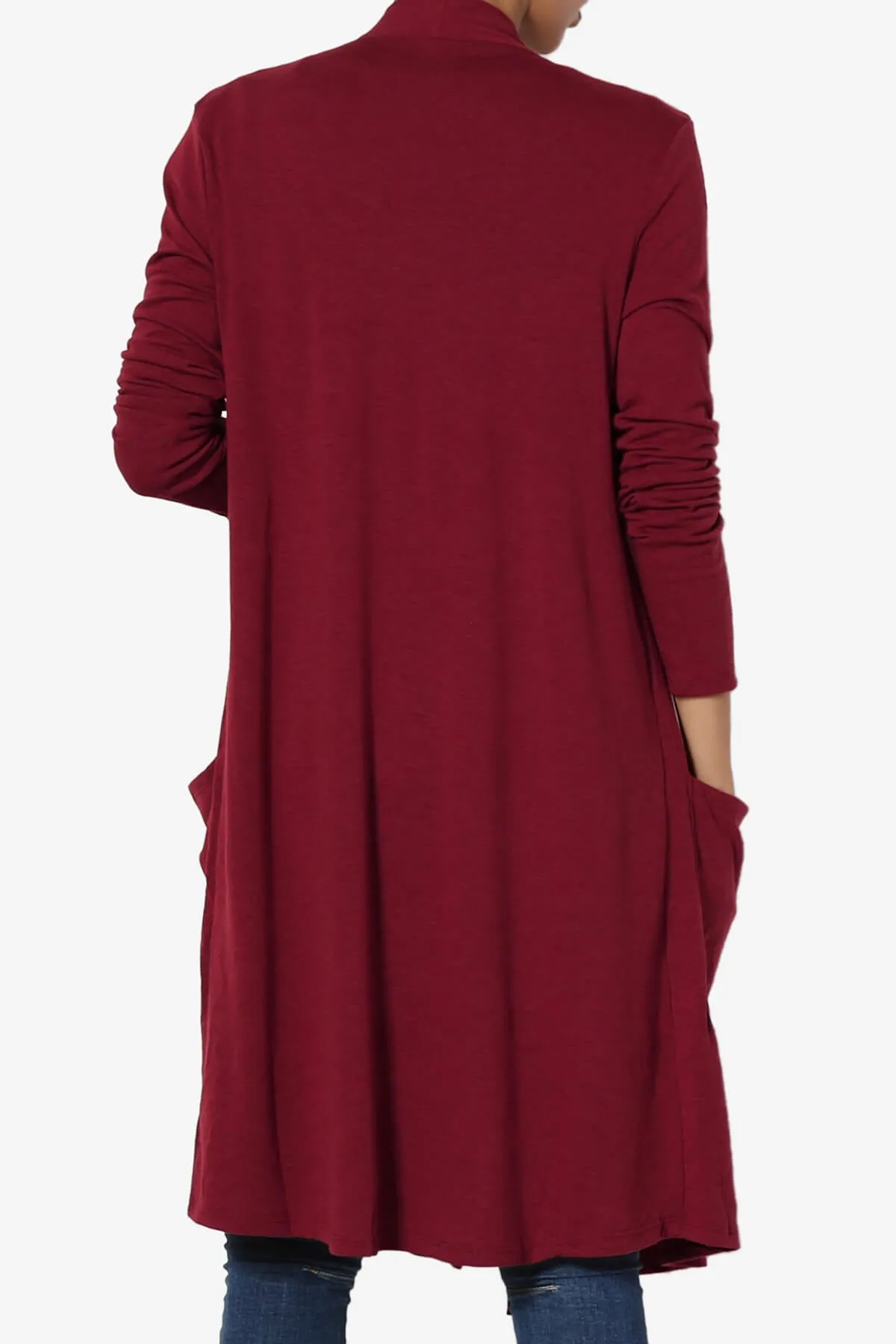 Daday Pocket Jersey Knee Length Cardigan