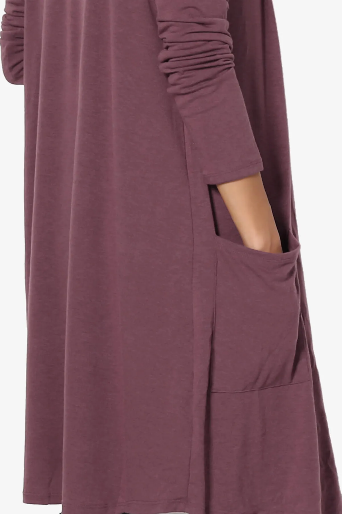Daday Pocket Jersey Knee Length Cardigan