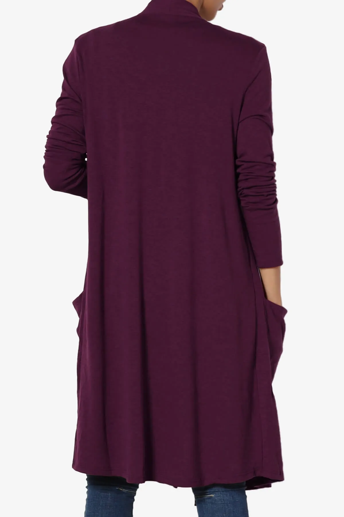 Daday Pocket Jersey Knee Length Cardigan