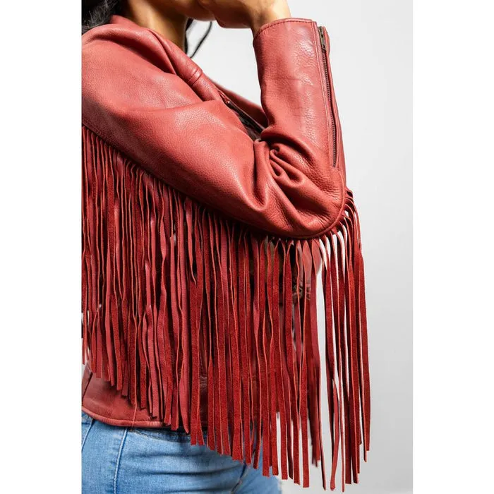 Daisy - Women's Fashion Leather Jacket (Oxblood)