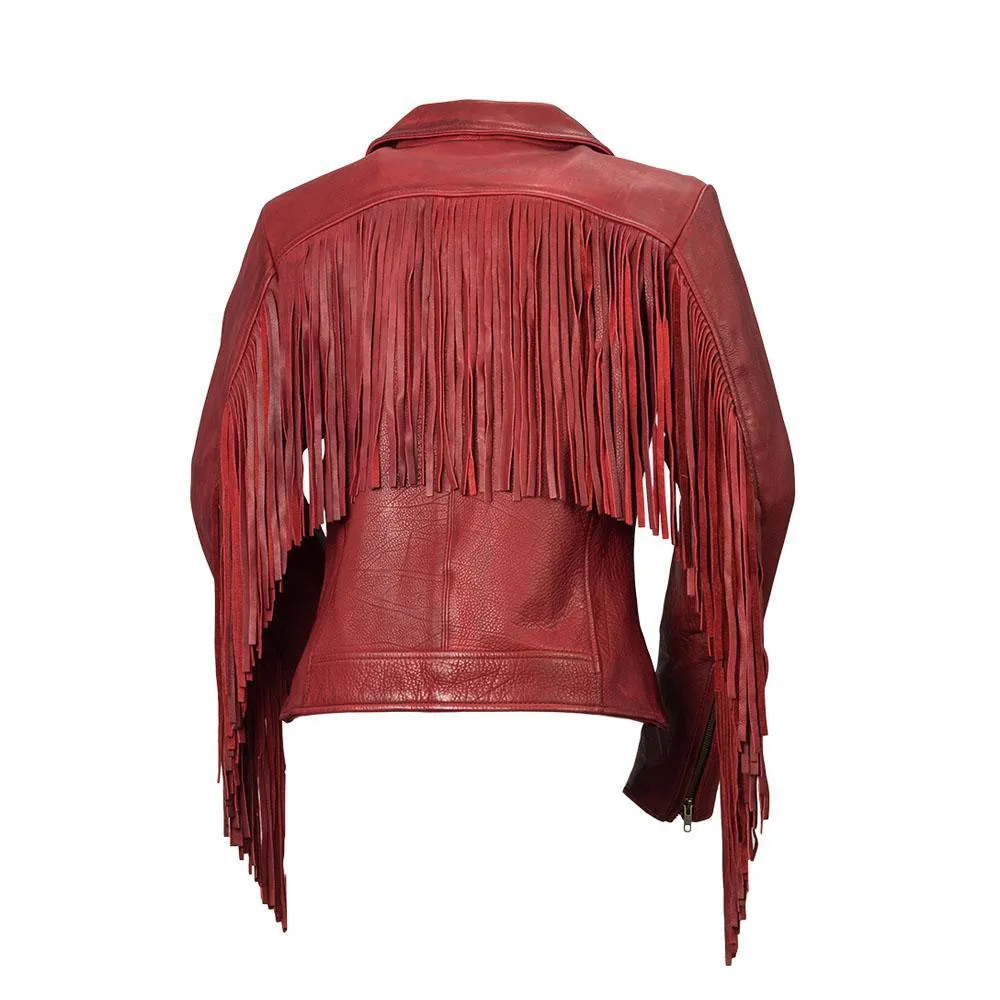 Daisy - Women's Fashion Leather Jacket (Oxblood)