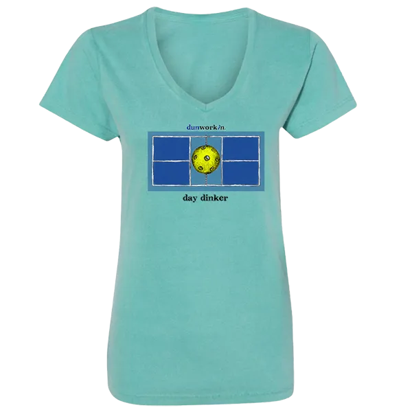 Day Dinker "Pickleball" Women's Short Sleeve V Neck Tee