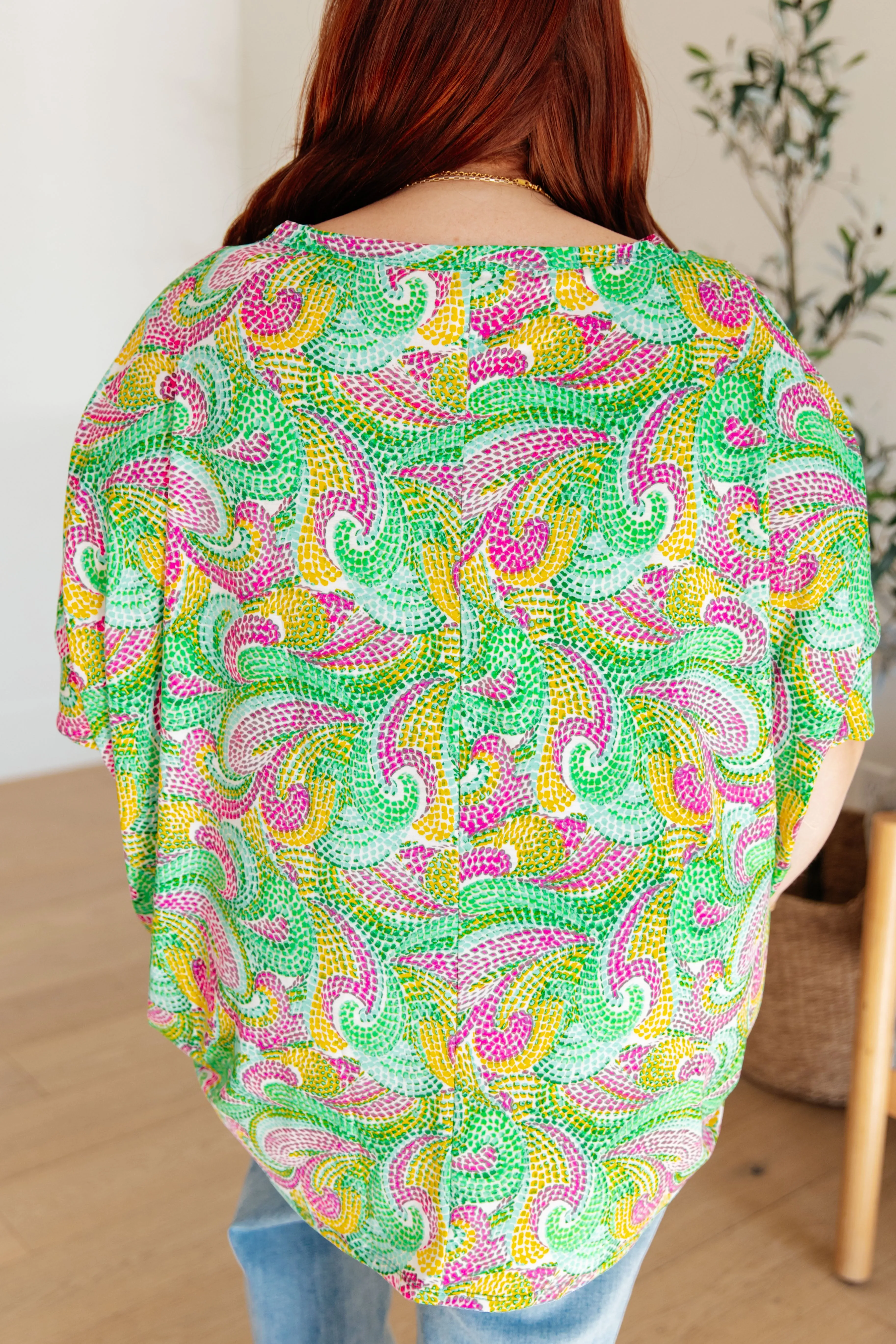 Dear Scarlett Painted Green and Pink Essential Blouse