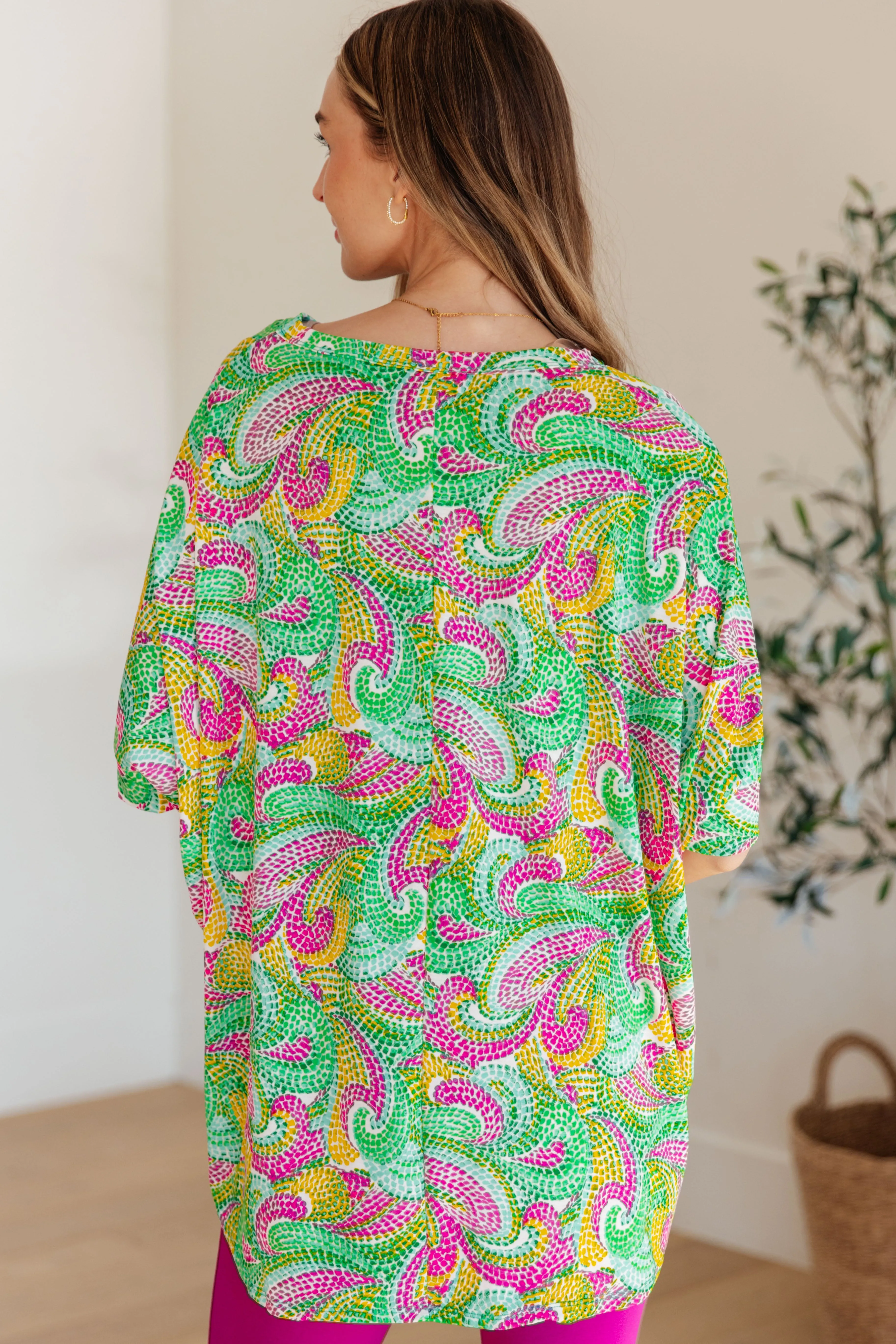 Dear Scarlett Painted Green and Pink Essential Blouse