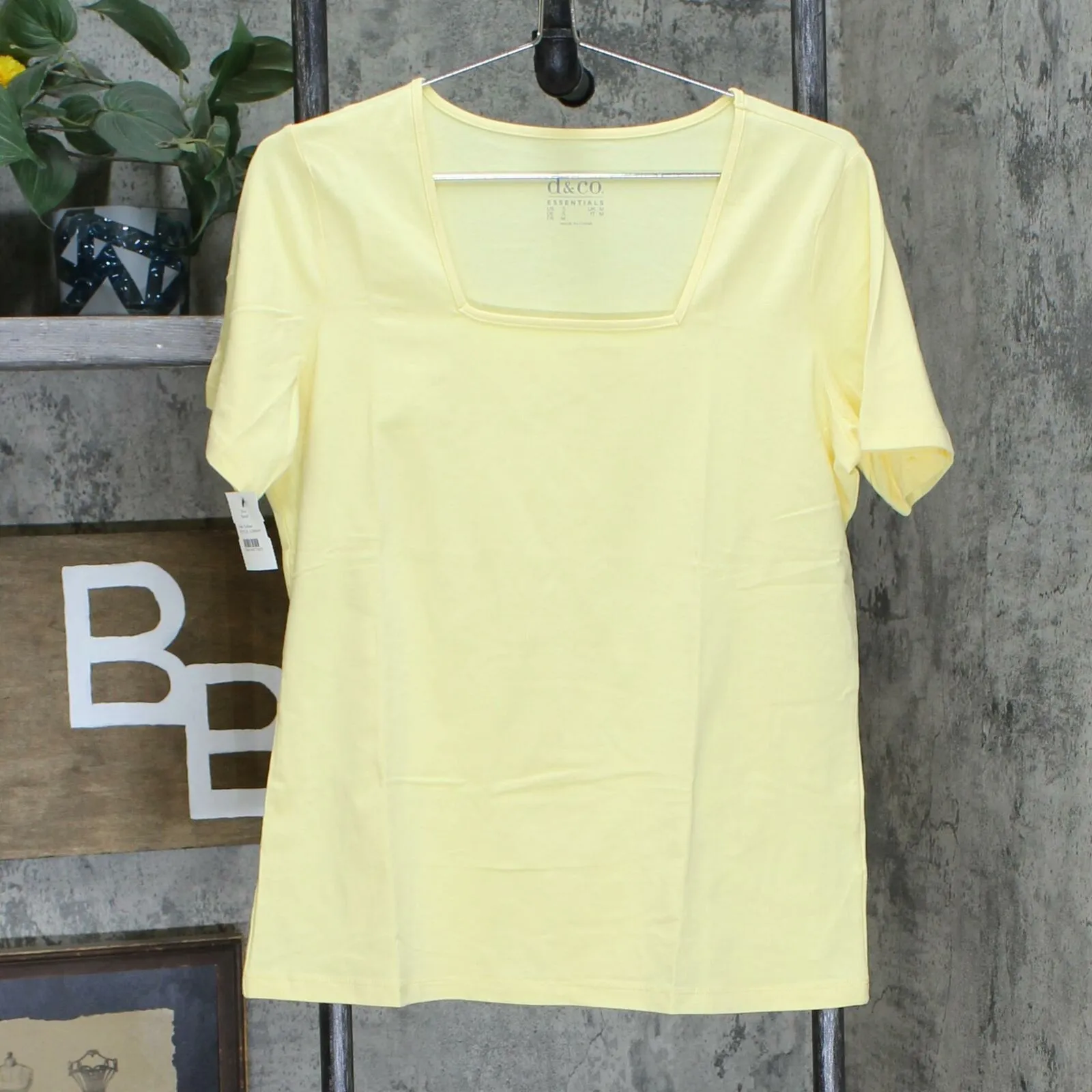 Denim & Co. Women's Essentials Perfect Jersey Short Sleeve Square Neck Top