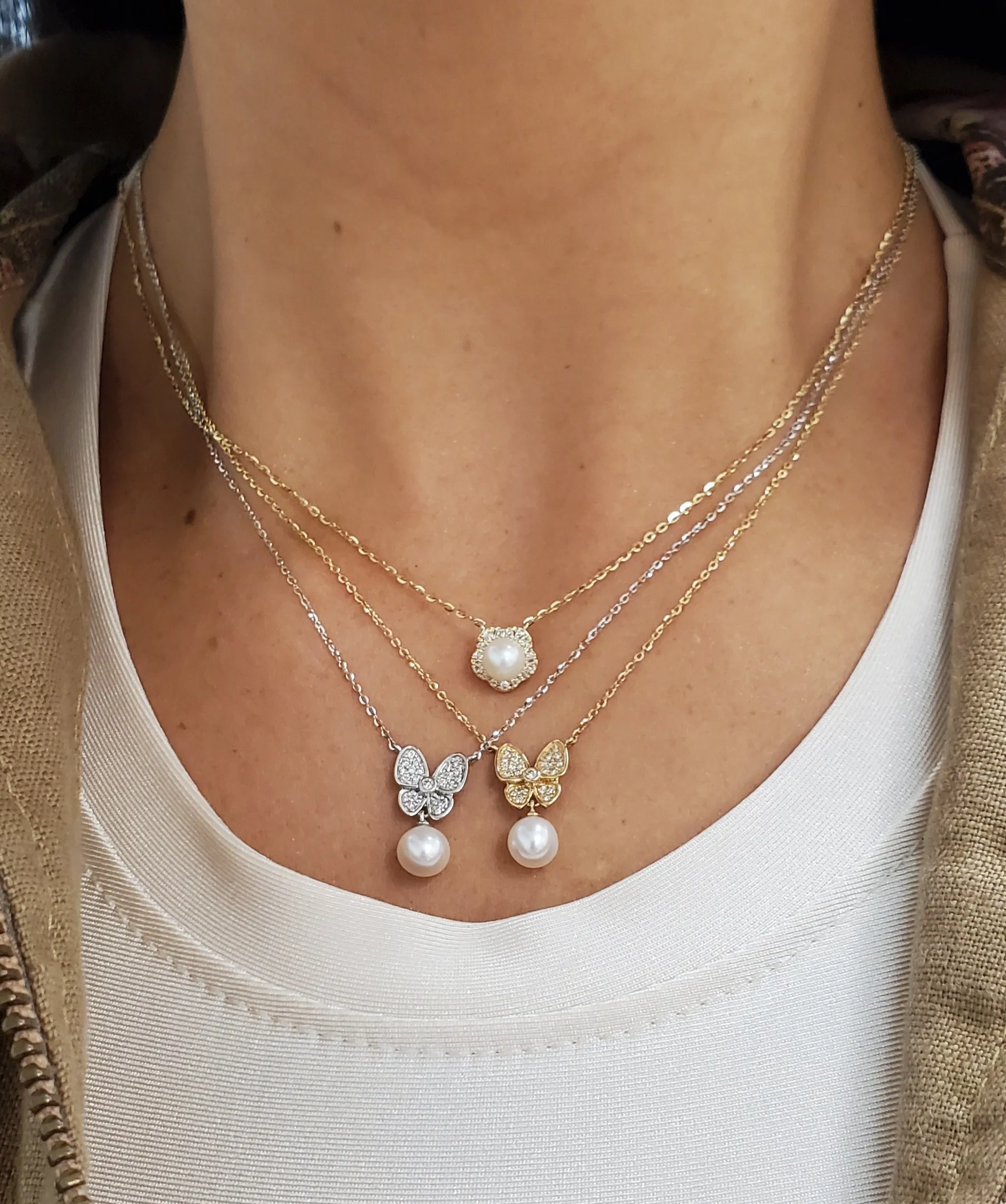 Diamond Flower with 5mm Center Pearl
