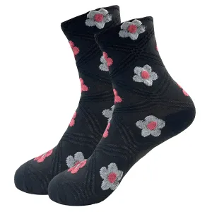 Diamond Meadow Black Women's Socks