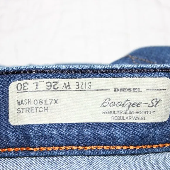 Diesel Womens Bootzee-St Jeans 0817X Size 26X30 Regular Slim Bootcut Stretch