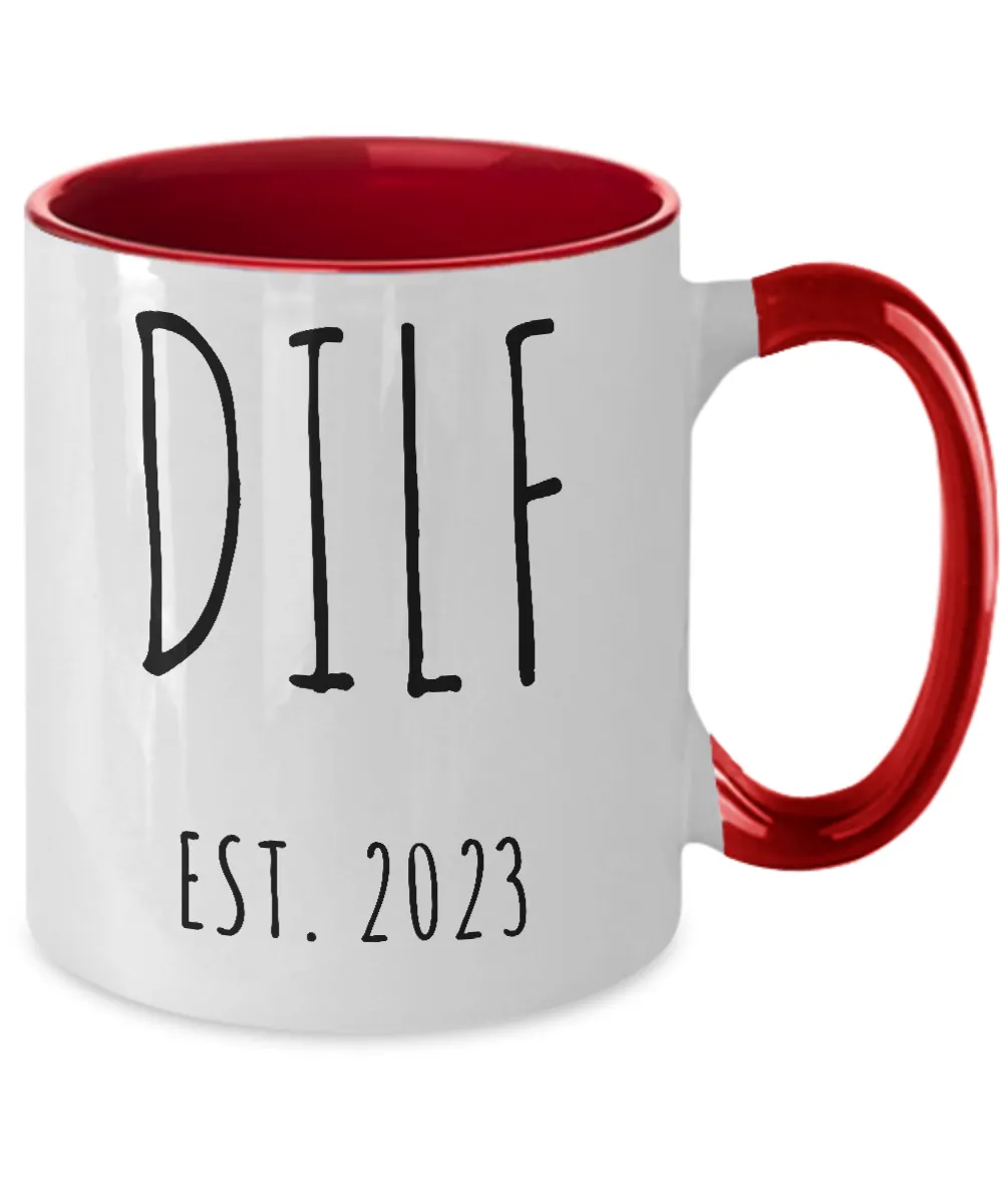 DILF 2023 Two-Tone Mug Coffee Cup Funny Gift