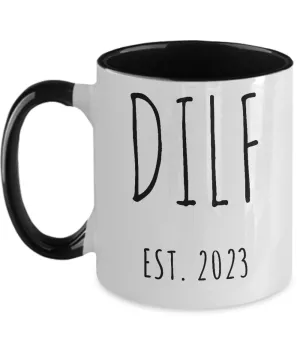 DILF 2023 Two-Tone Mug Coffee Cup Funny Gift