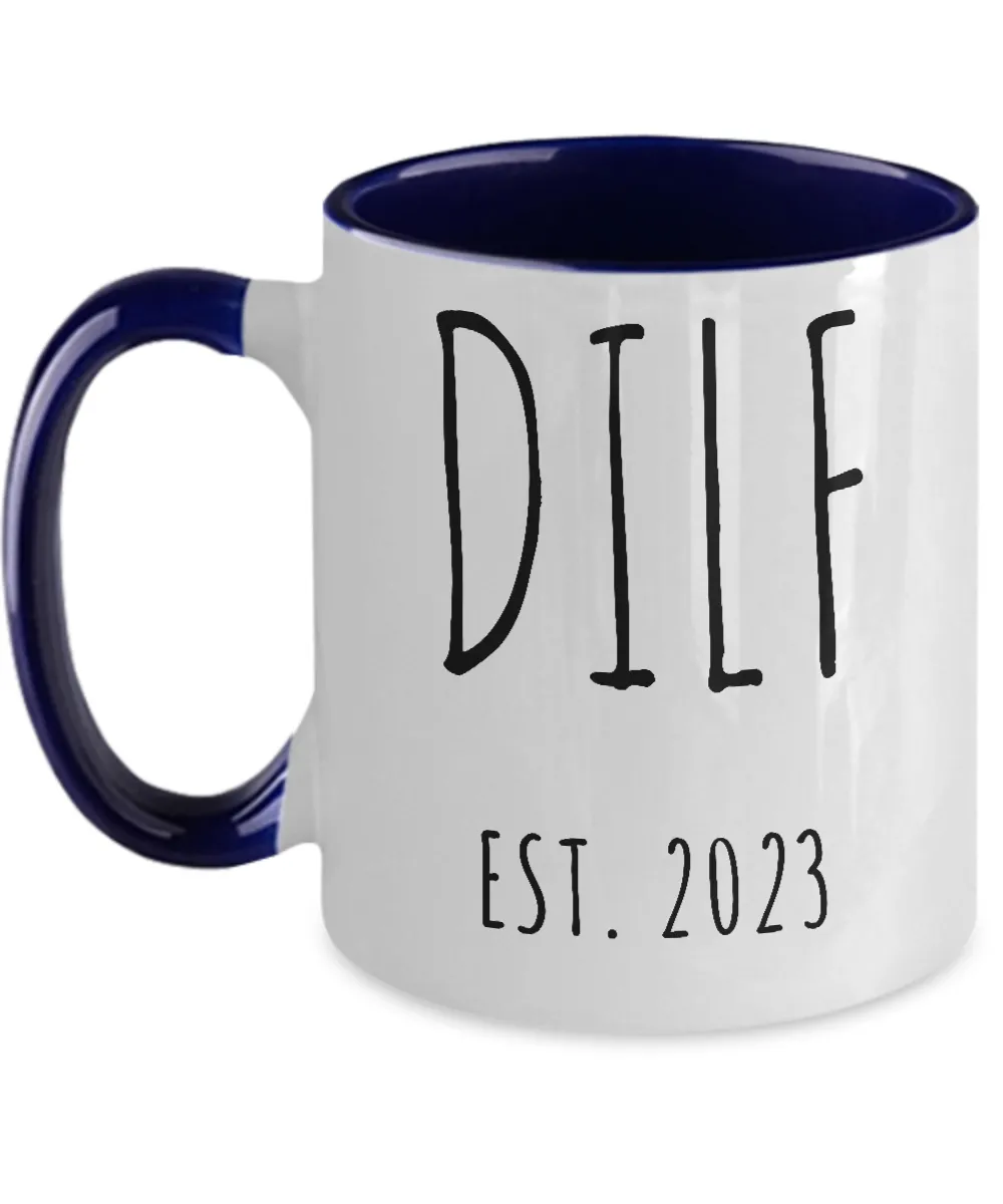 DILF 2023 Two-Tone Mug Coffee Cup Funny Gift