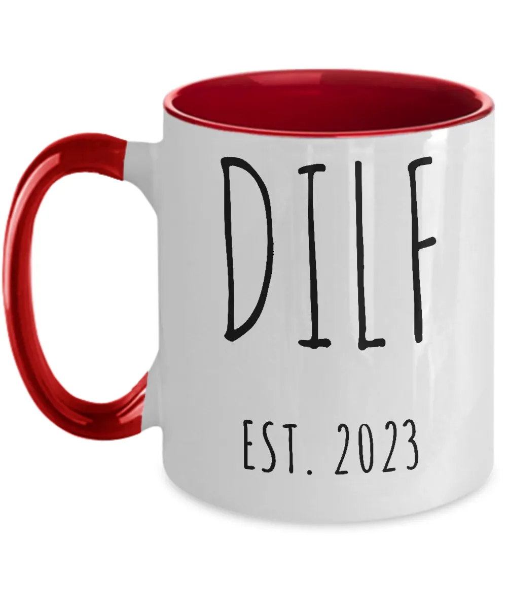 DILF 2023 Two-Tone Mug Coffee Cup Funny Gift