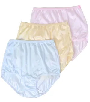 Dixie Belle Women's Underwear Brief Nylon Panties 3 Pack Assorted Colors 719