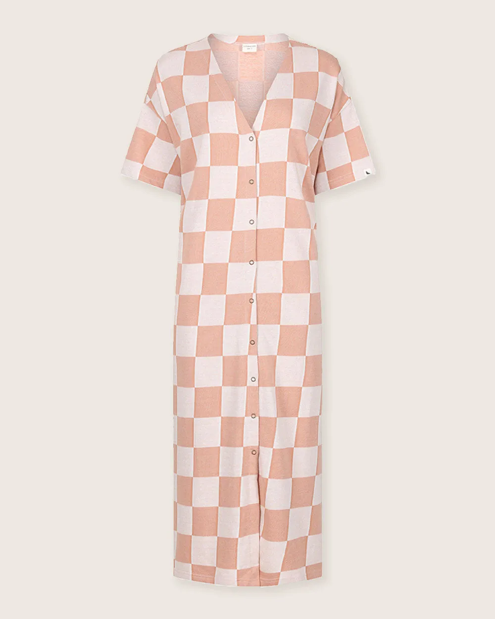 Eden Orange Bold Check Print Midi Dress