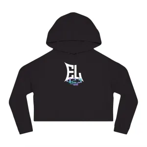 EL423 Purple Teal Bold/ Cropped Hoodie