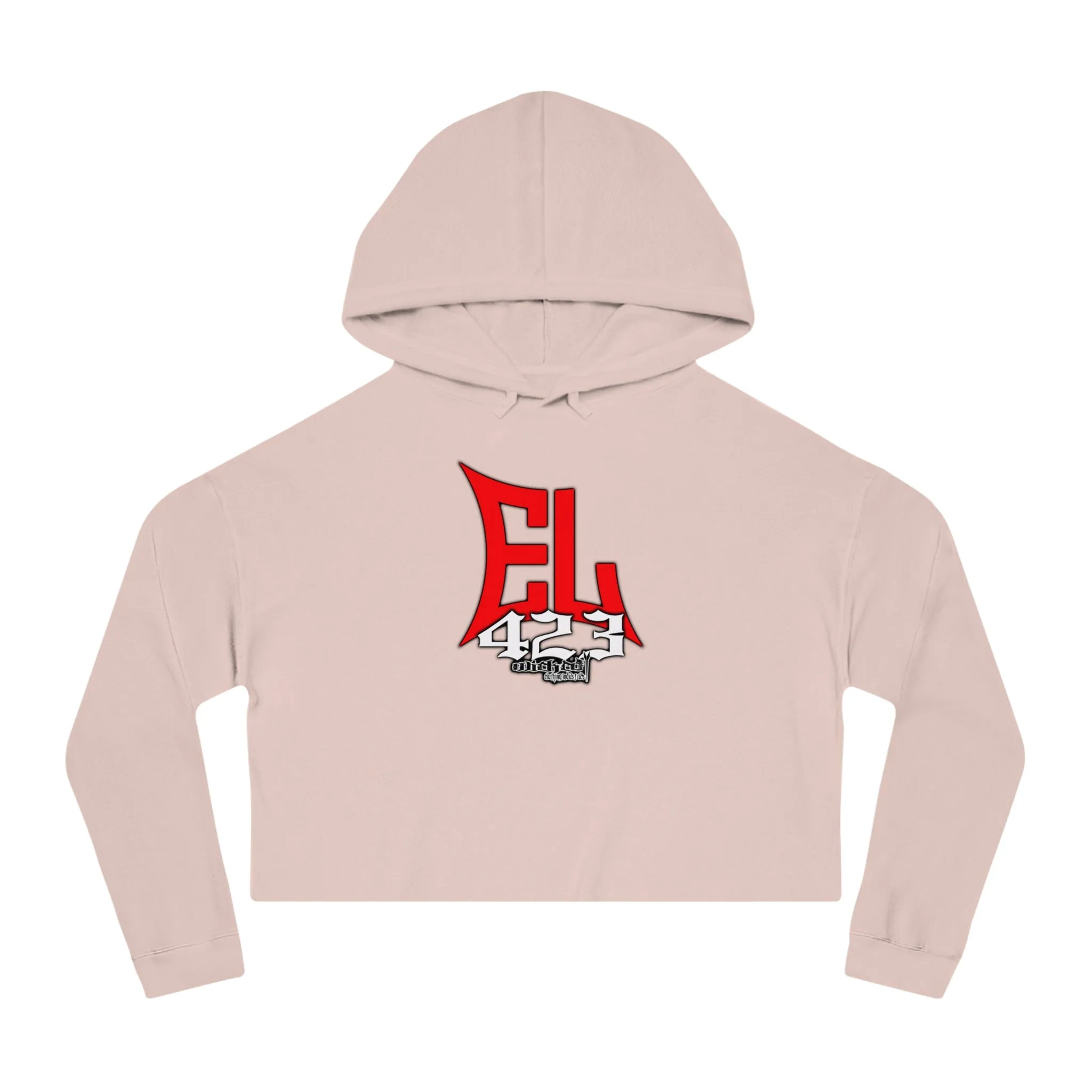 EL423 Red Bold/ Cropped Hoodie