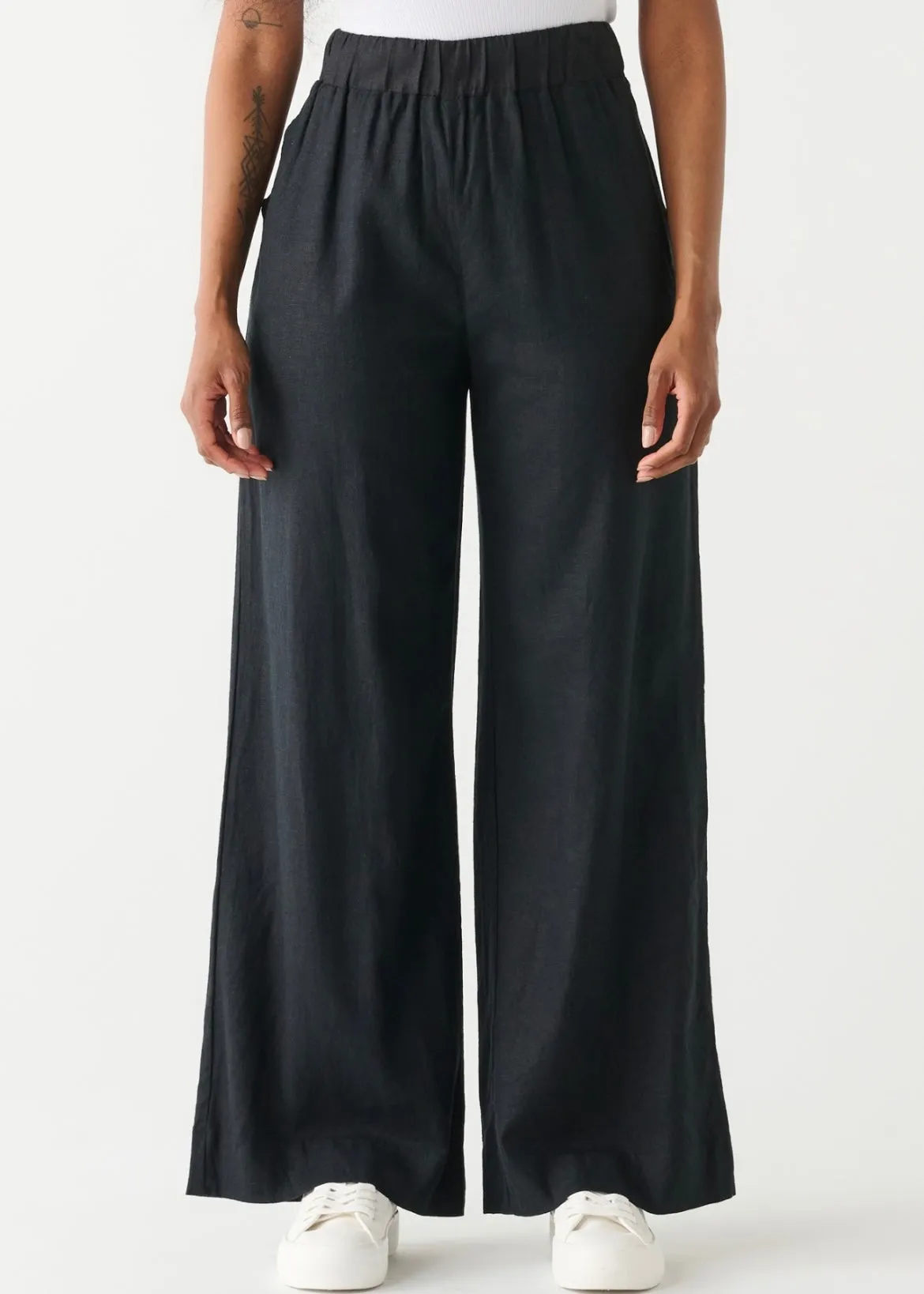 Elastic Waist Wide Leg Pant