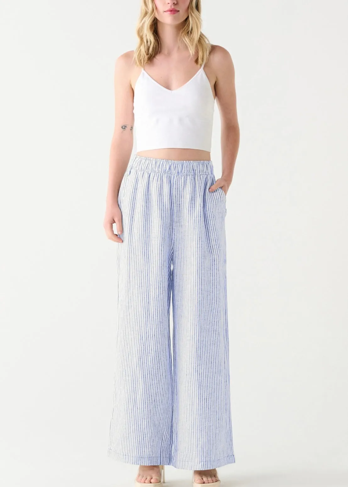 Elastic Waist Wide Leg Pant