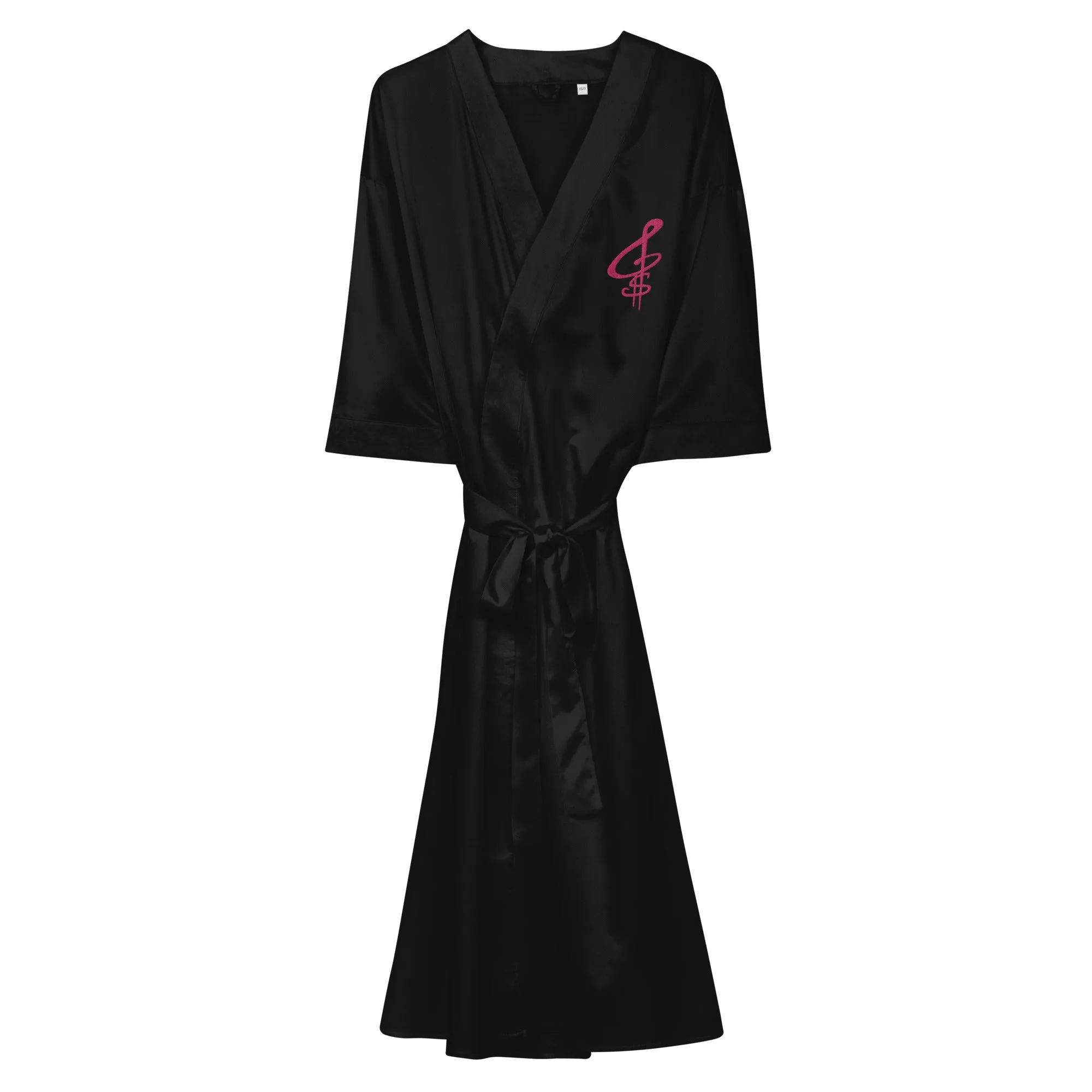 Embroidered Satin Robe