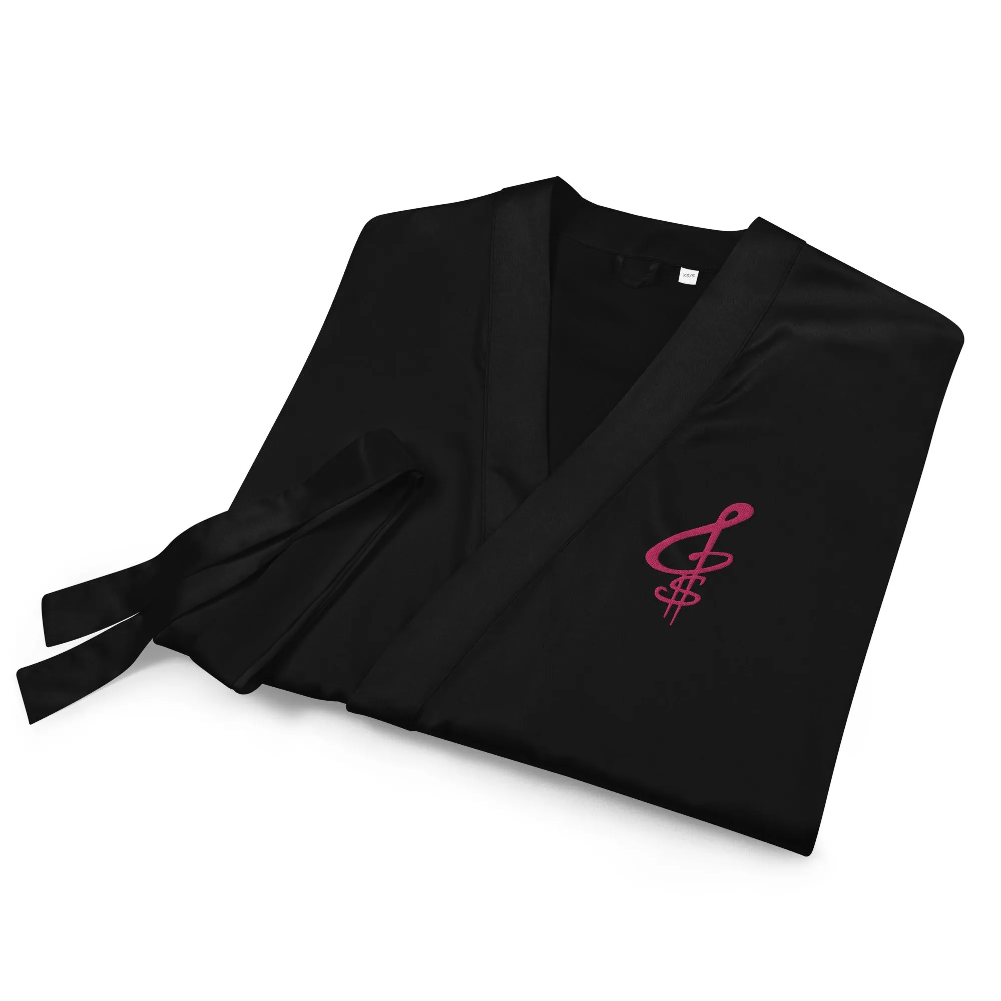 Embroidered Satin Robe