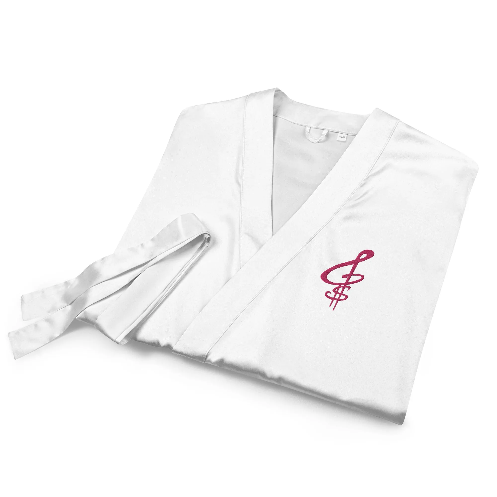 Embroidered Satin Robe