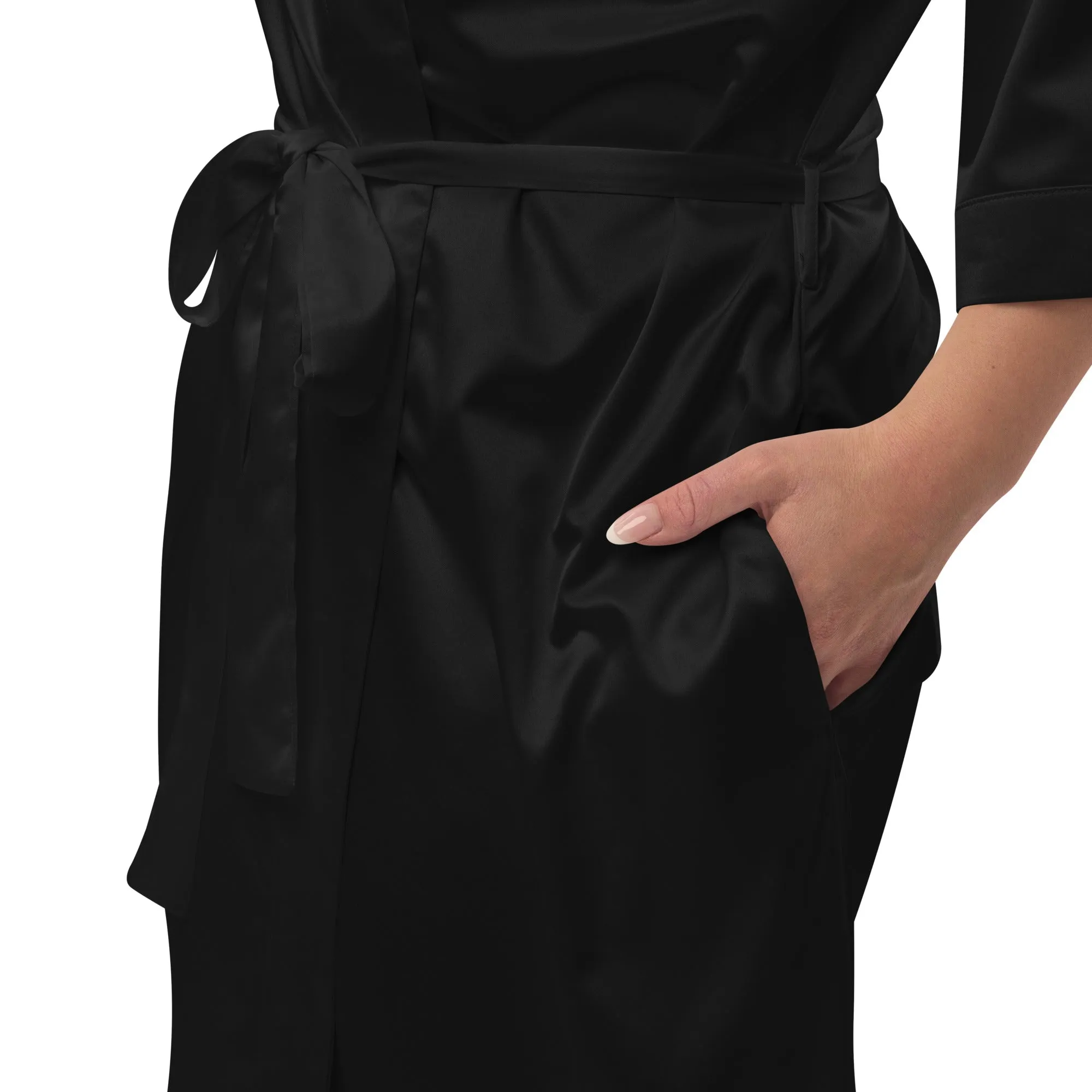 Embroidered Satin Robe