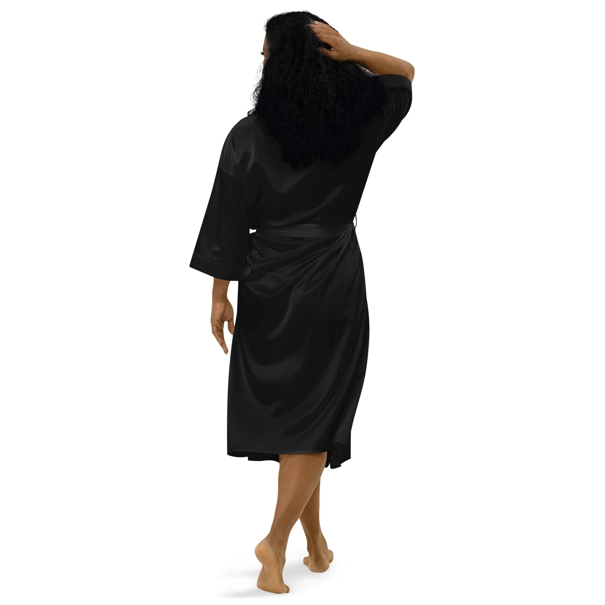 Embroidered Satin Robe