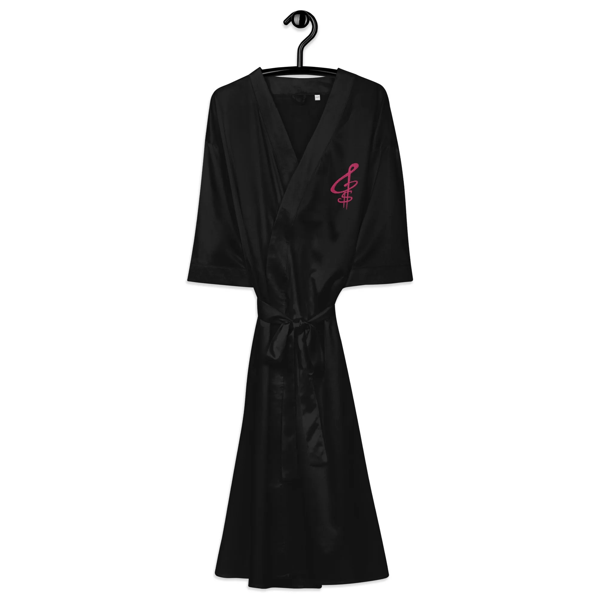 Embroidered Satin Robe
