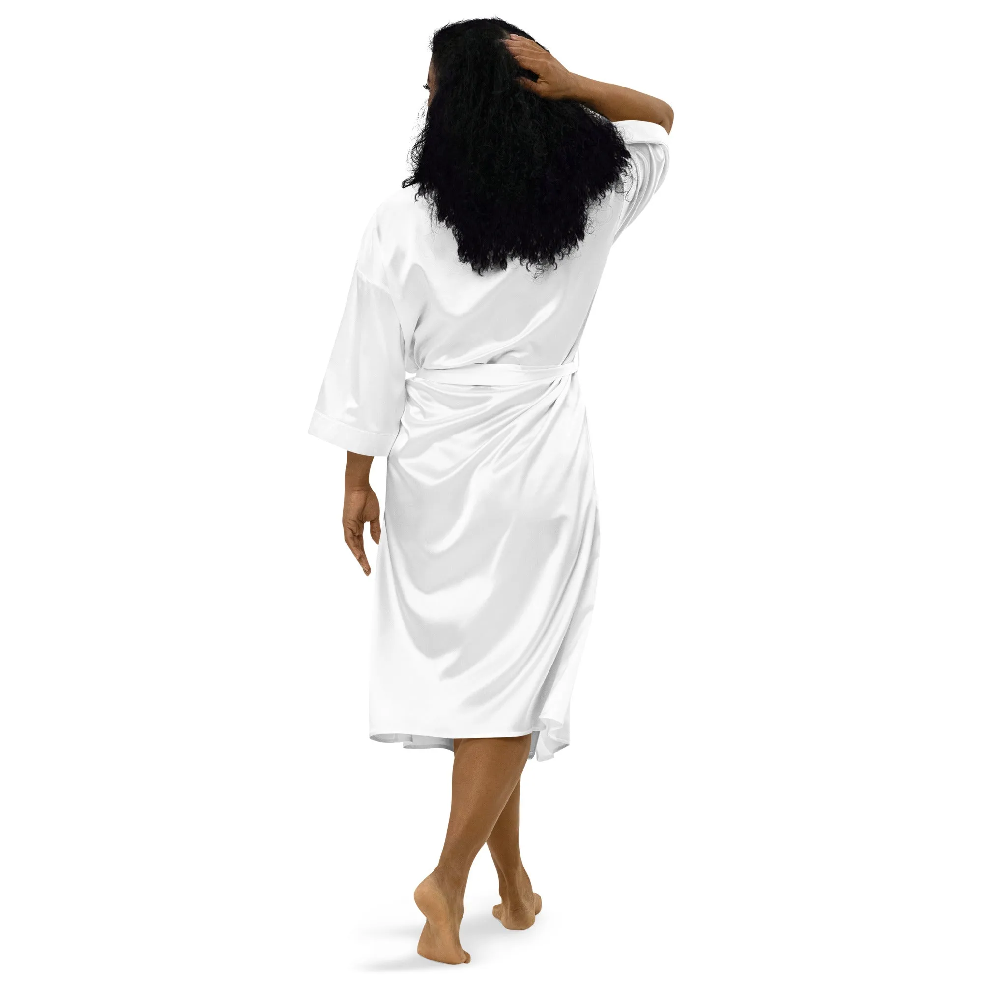 Embroidered Satin Robe