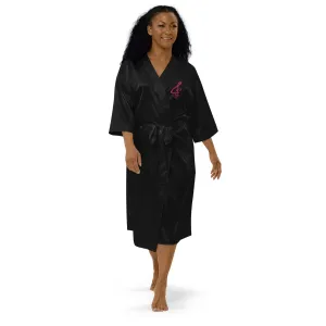 Embroidered Satin Robe
