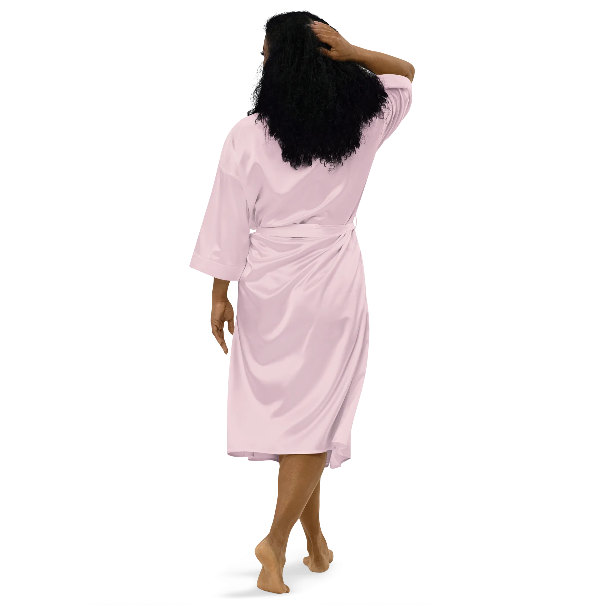 Embroidered Satin Robe