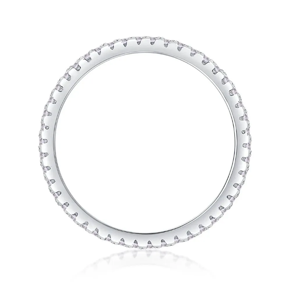 Emerald Cut Diamond Three Layer Wedding Band