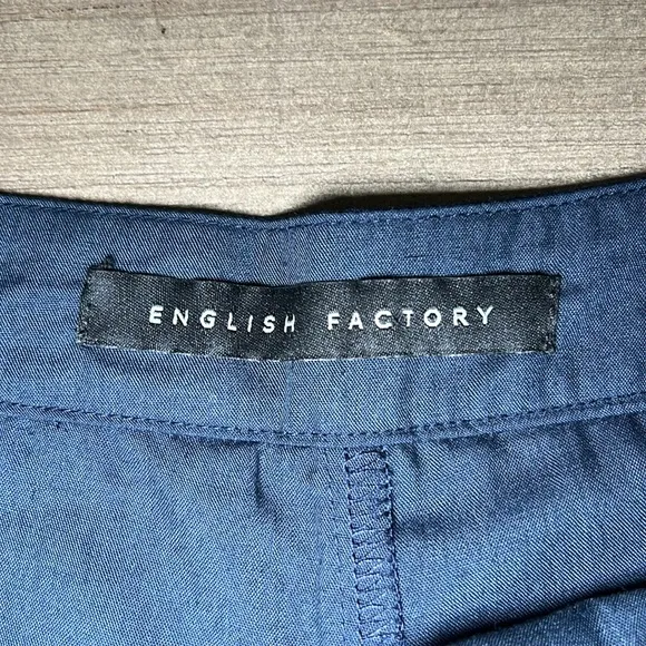 English Factory Embroidered Navy and Red Women's Shorts