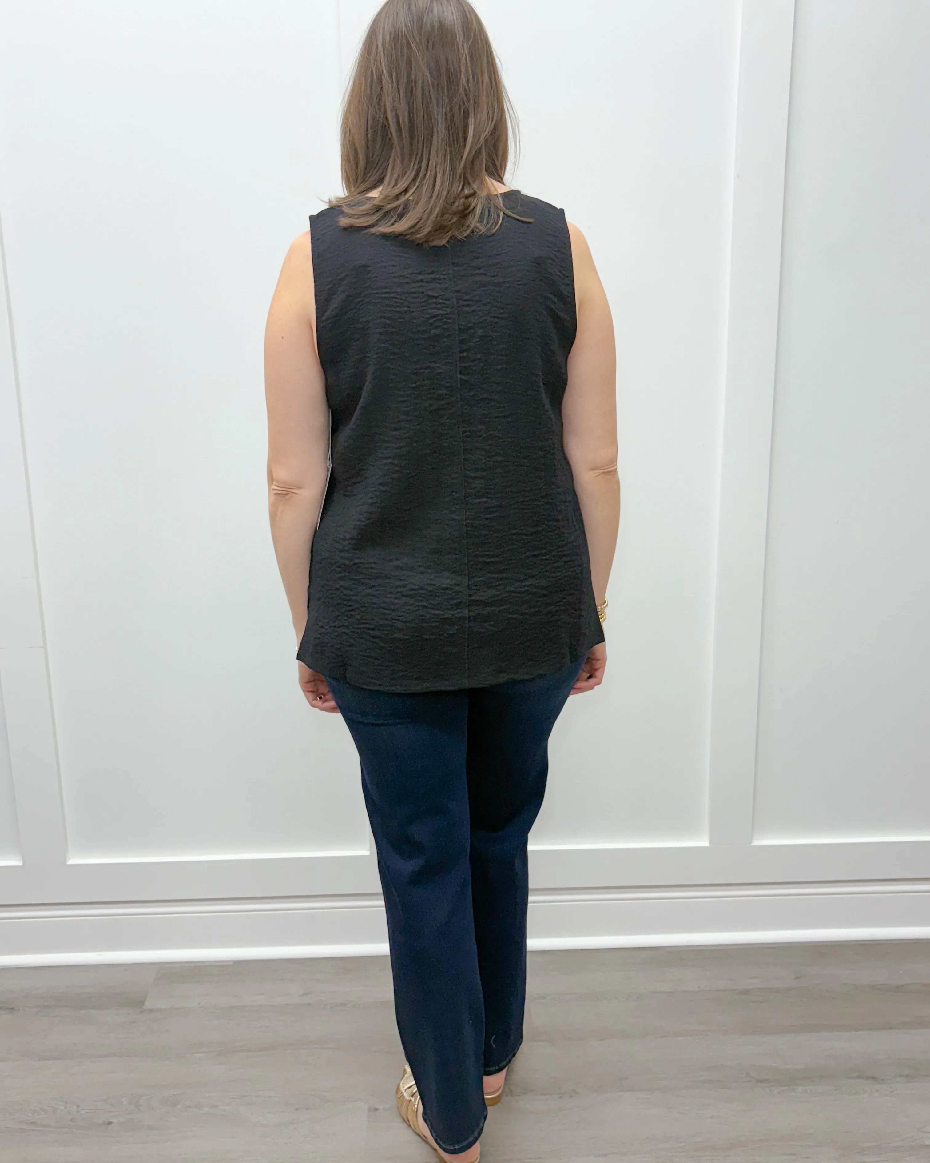 Express Travel Pieced Tunic Tank - Black
